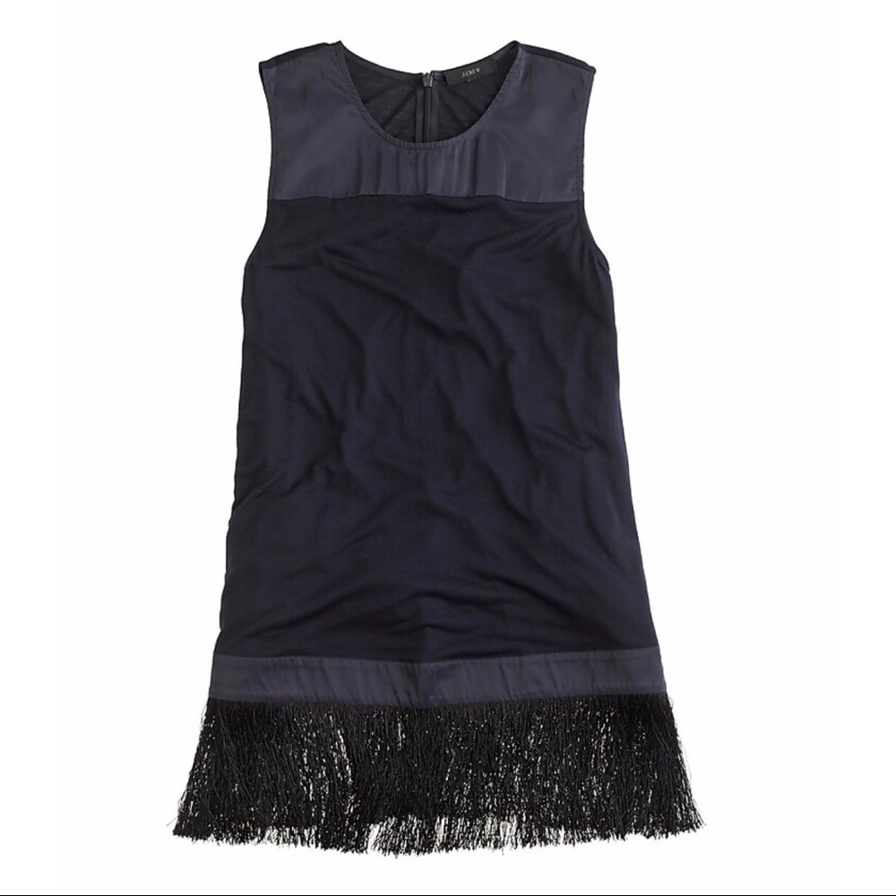 J. Crew Black Fringe Hem Tank Size XXS